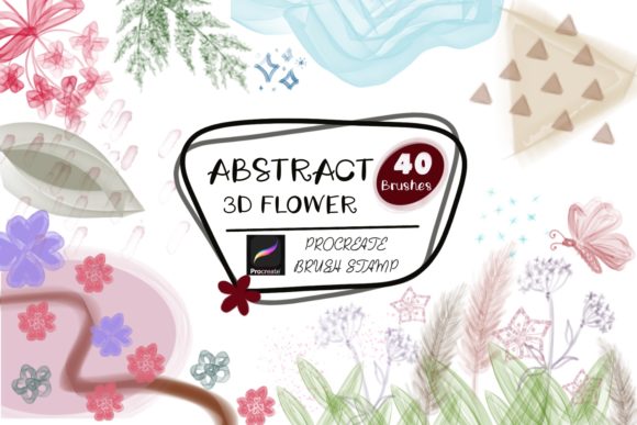 ABSTRACT 3D FLOWER Procreate Brush Stamp: A Creative Tool for Modern Designers