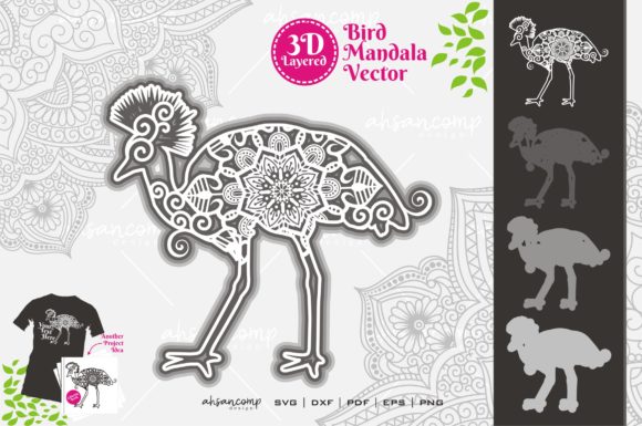 Bird Mandala 3D Layered 11: A Creative Design Asset