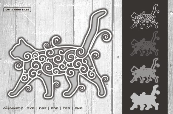 Cat Mandala Vector 3D Layered 1: A Creative Digital Asset