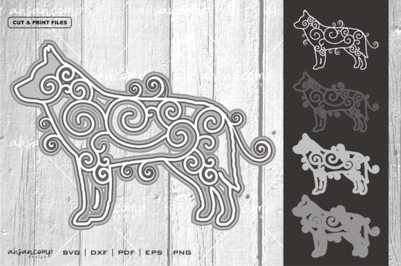 Dog 4 Vector SVG 3D Layered: A Digital Design Resource for Versatile Use