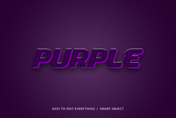 Purple 3D Matching Color Text Effect for Stunning Design Projects