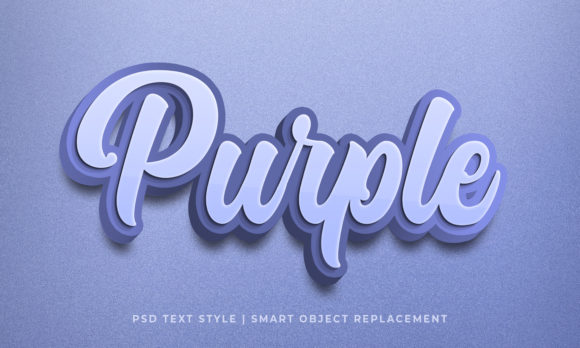 Purple 3D Text Effect Mockup for Modern Design Projects