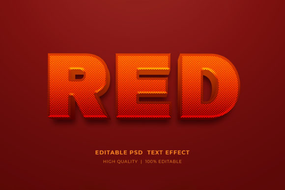 Red Editable 3D Text Style Effect – Design Made Easy