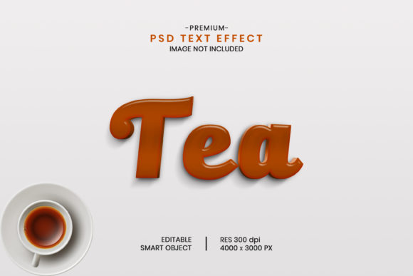 Tea Editable 3D Text Effect for Creative Designers