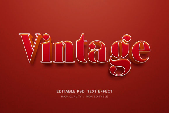 Vintage Editable 3D Text Style Effect for Creative Projects